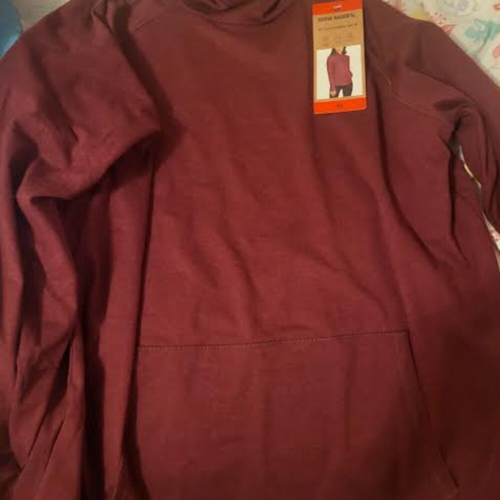 Womens Eddie Bauer Purple Active Funnel Neck Long Sleeve Top Size M